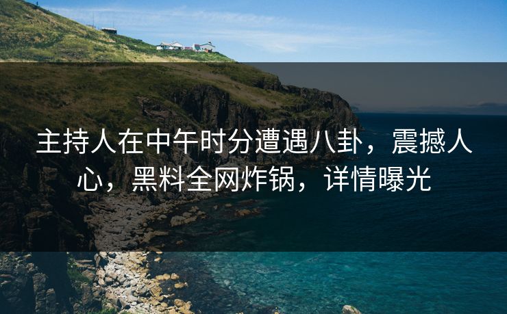 主持人在中午时分遭遇八卦，震撼人心，黑料全网炸锅，详情曝光