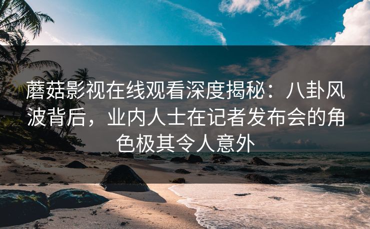 蘑菇影视在线观看深度揭秘：八卦风波背后，业内人士在记者发布会的角色极其令人意外