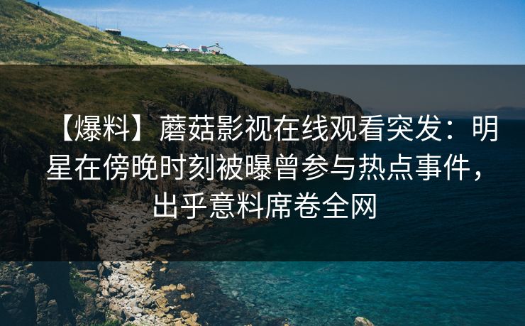 【爆料】蘑菇影视在线观看突发：明星在傍晚时刻被曝曾参与热点事件，出乎意料席卷全网